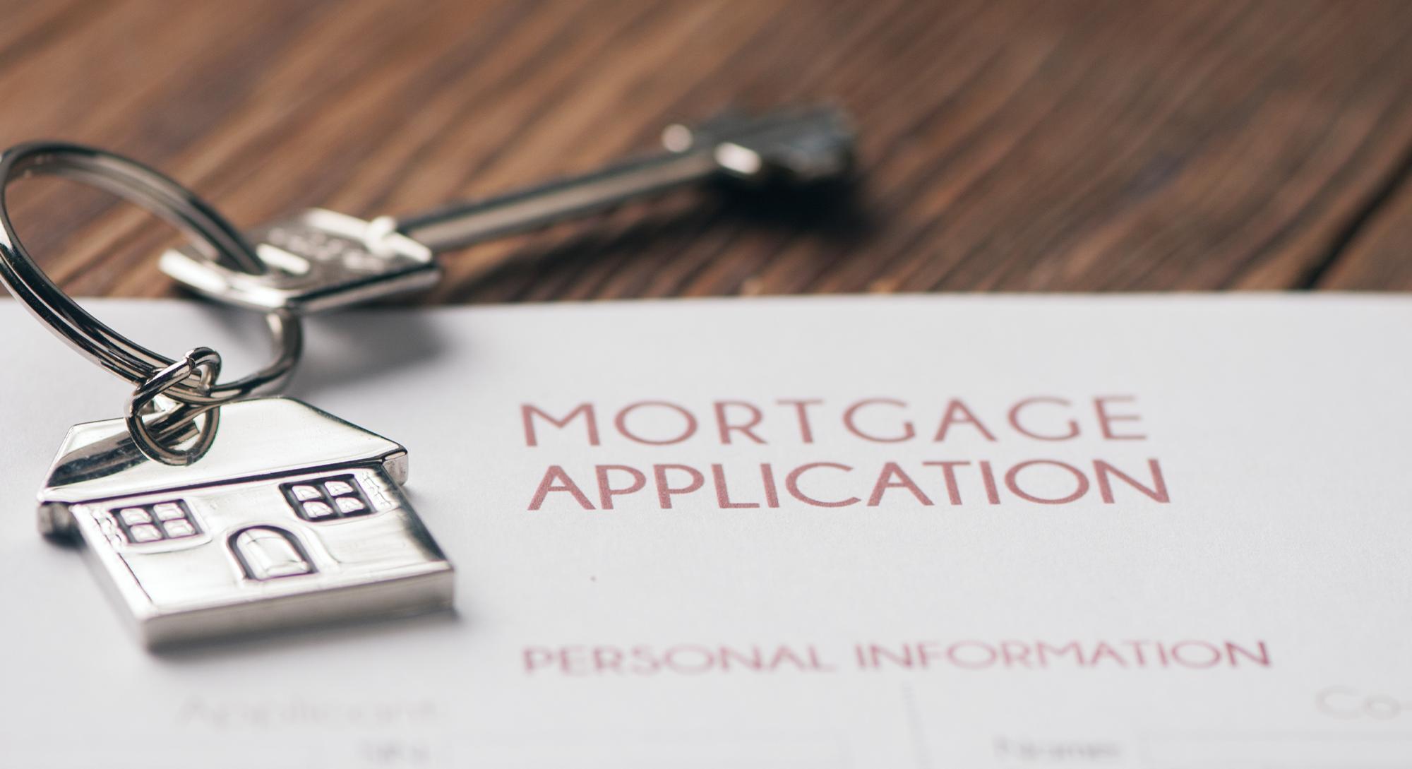 mortgage application with keys